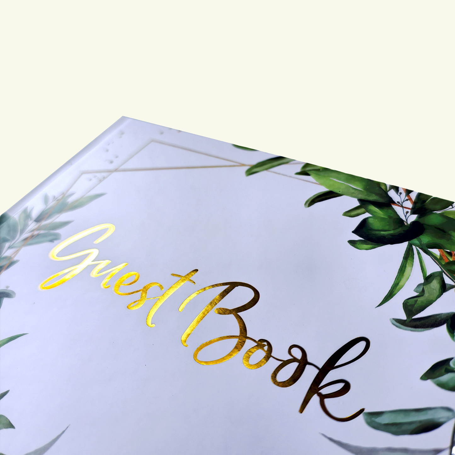 luxury guest book with blank pages for documenting guest messages