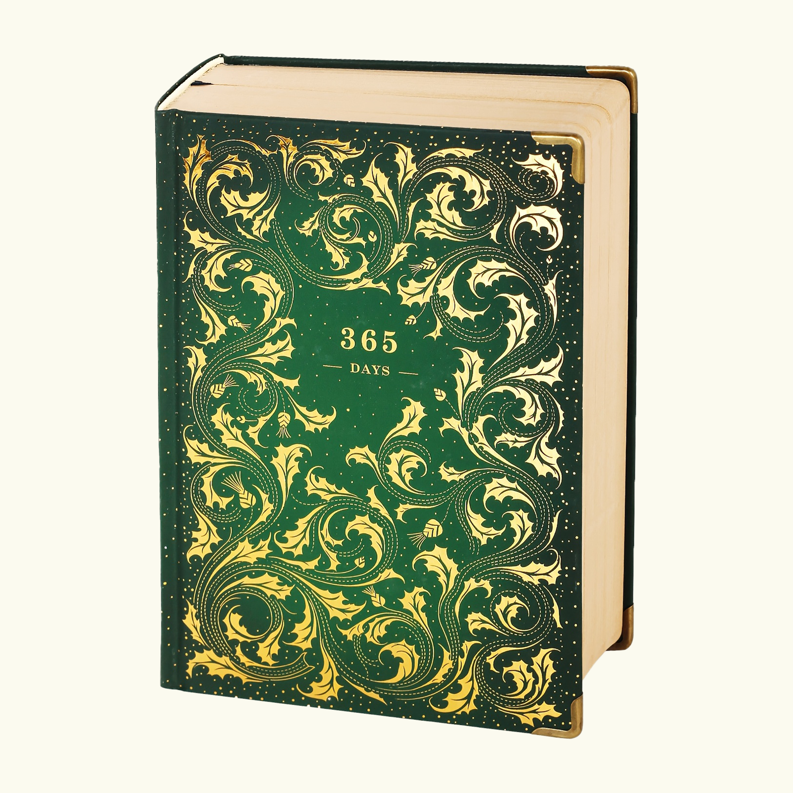 green luxury vintage floral 365 days journal for women