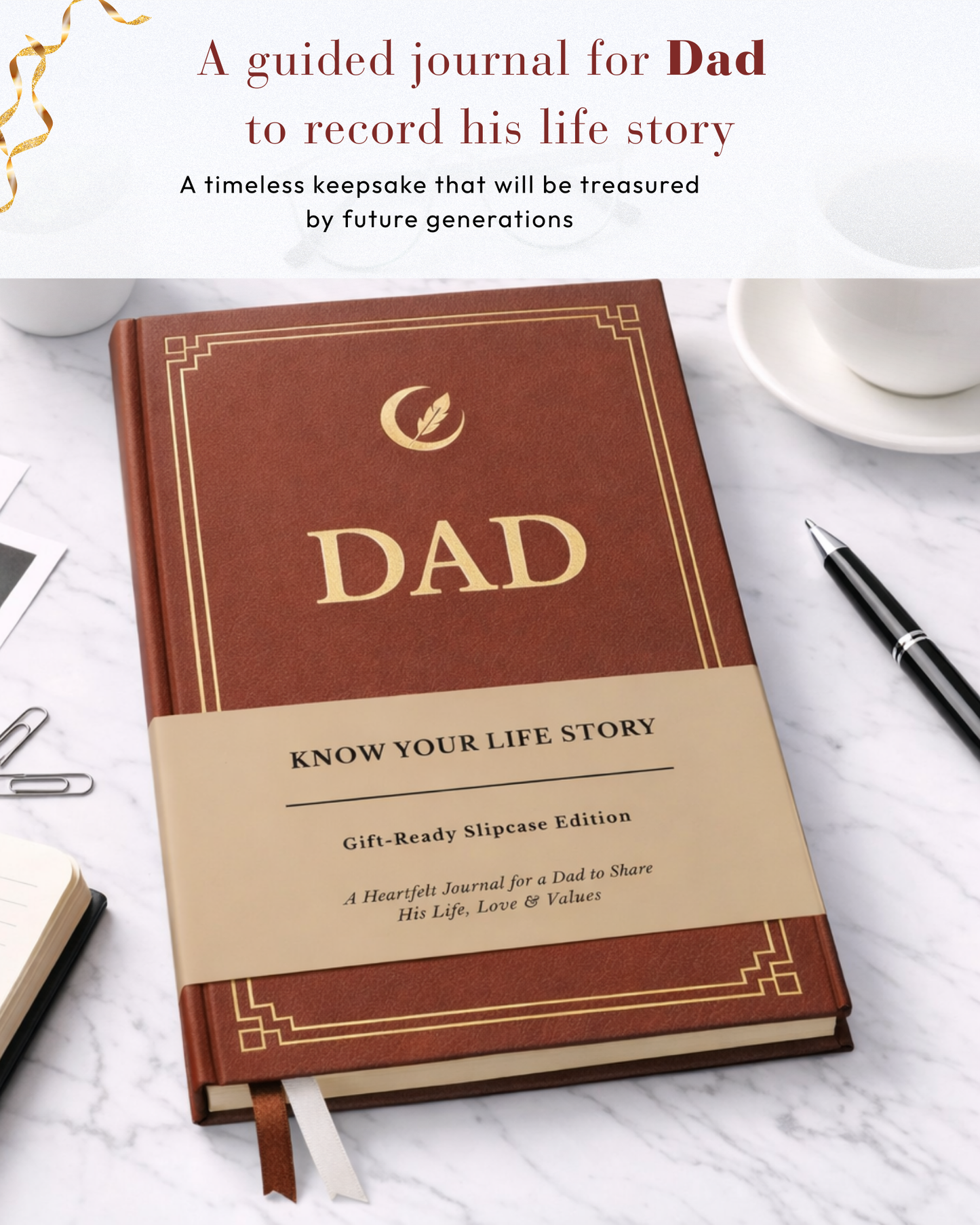 Dad's Life Story Journal Hardcover with Slipcase