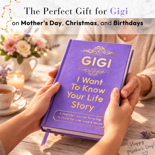 Gigi I Want to Know Your Life Story Journal Hardcover, Guided Memory Book for Gigi, Mothers Day Birthday Christmas Keepsake Gift