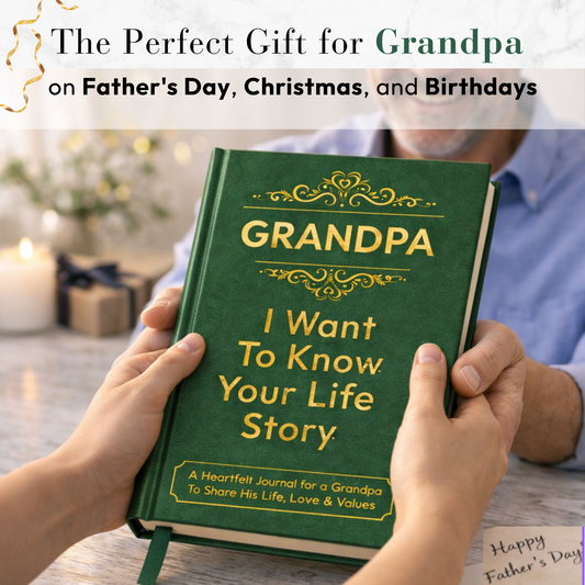 Grandpa I Want to Know Your Life Story Journal Hardcover, Guided Memory Book for Grandpa, Fathers Day Birthday Christmas Keepsake Gift