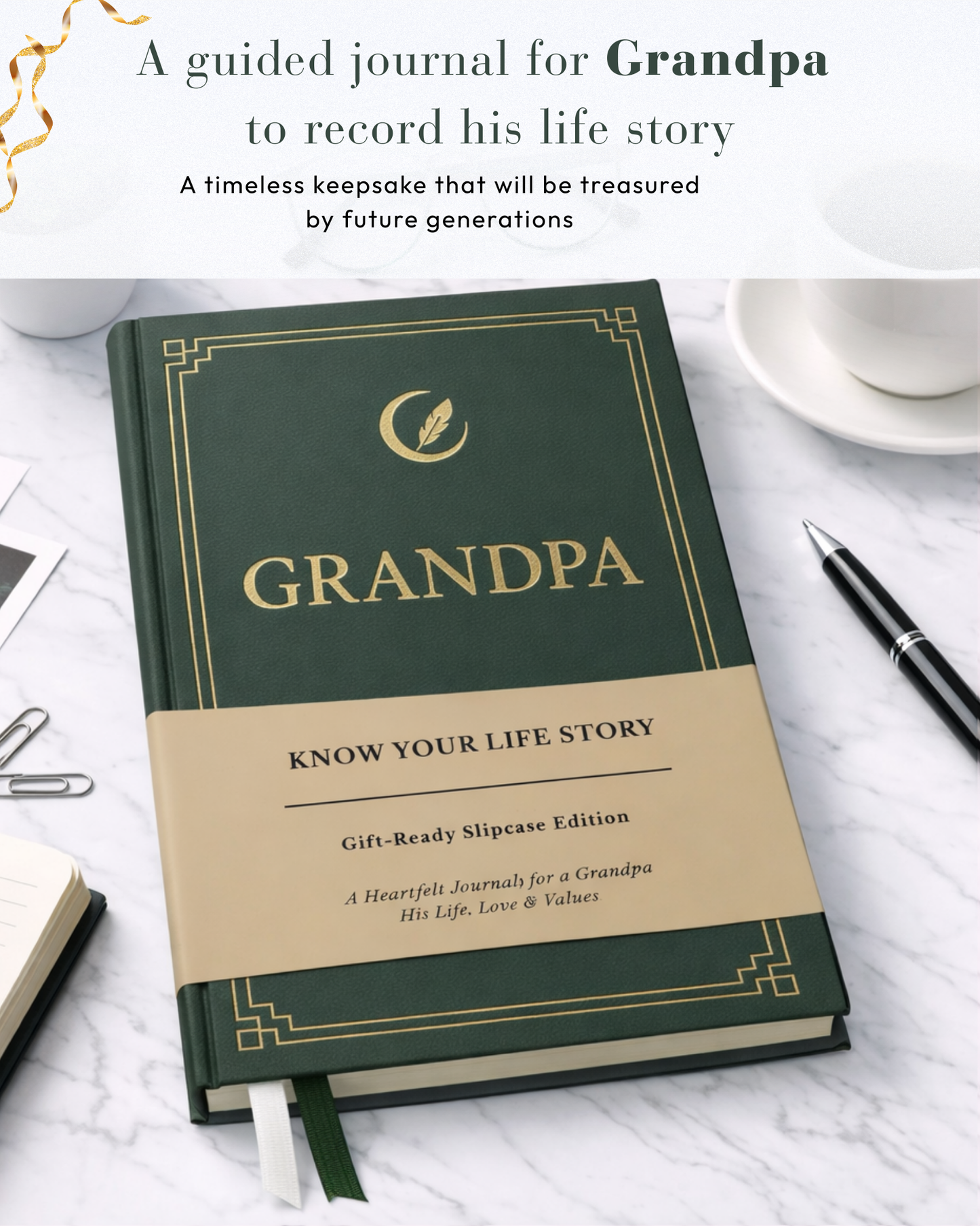 Grandpa's Life Story Journal Hardcover with Slipcase