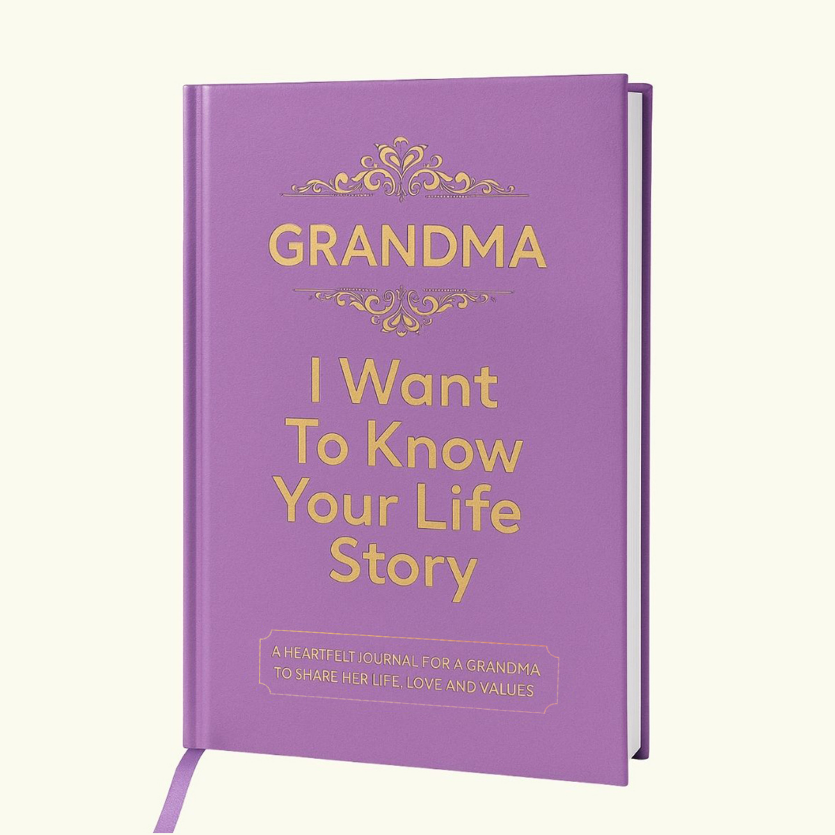 elegant leather grandma’s story journal with foil accents