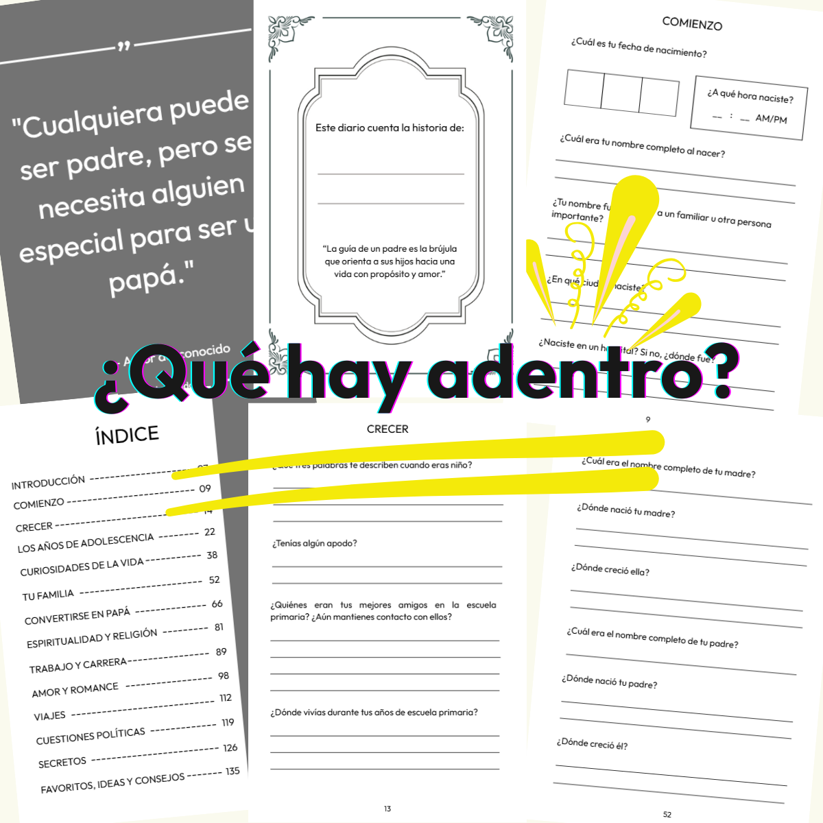 guided prompts for papa to document his life journey and memories