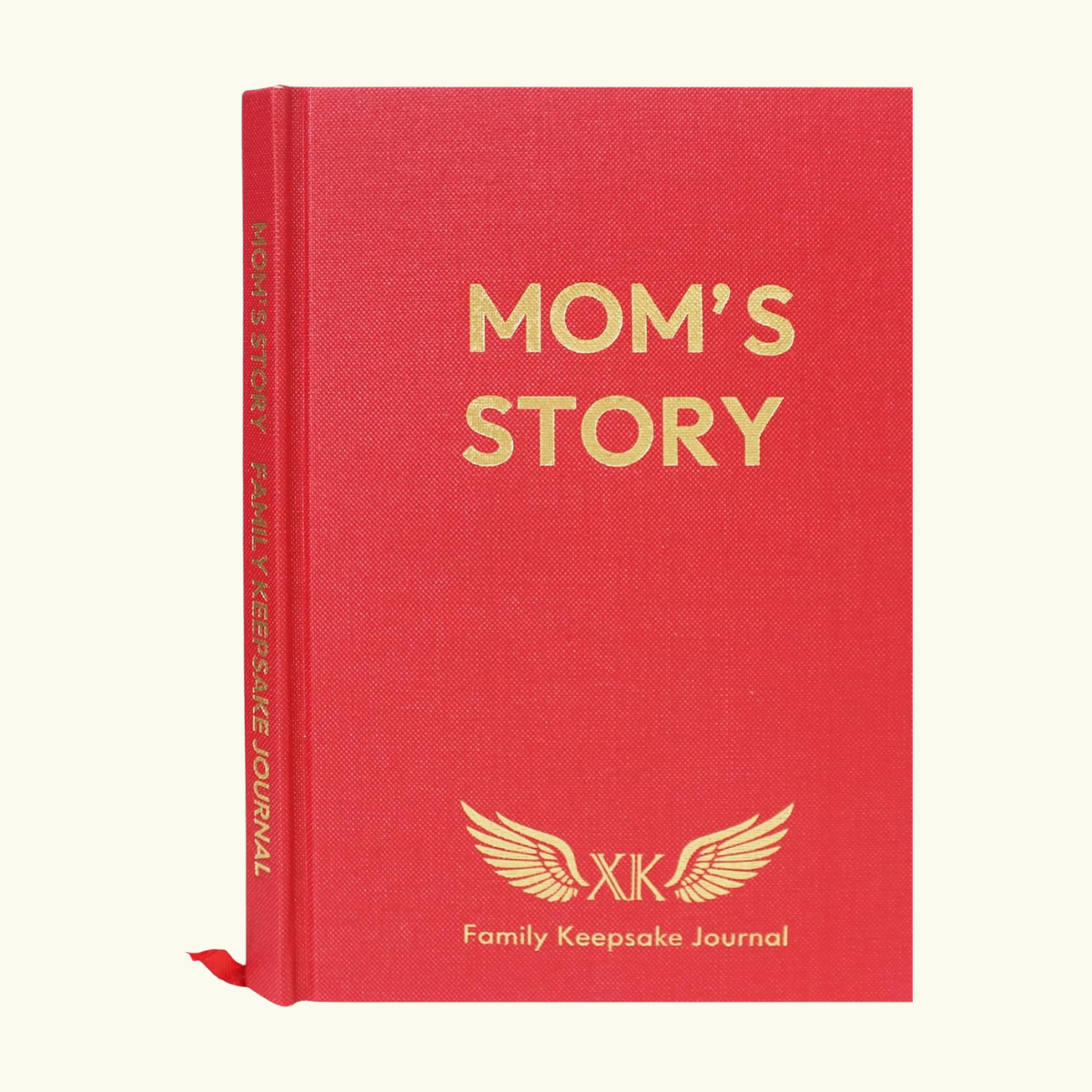 elegant linen mom's story journal with foil accents