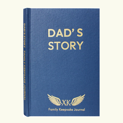 premium linen dad's story journal with foil details