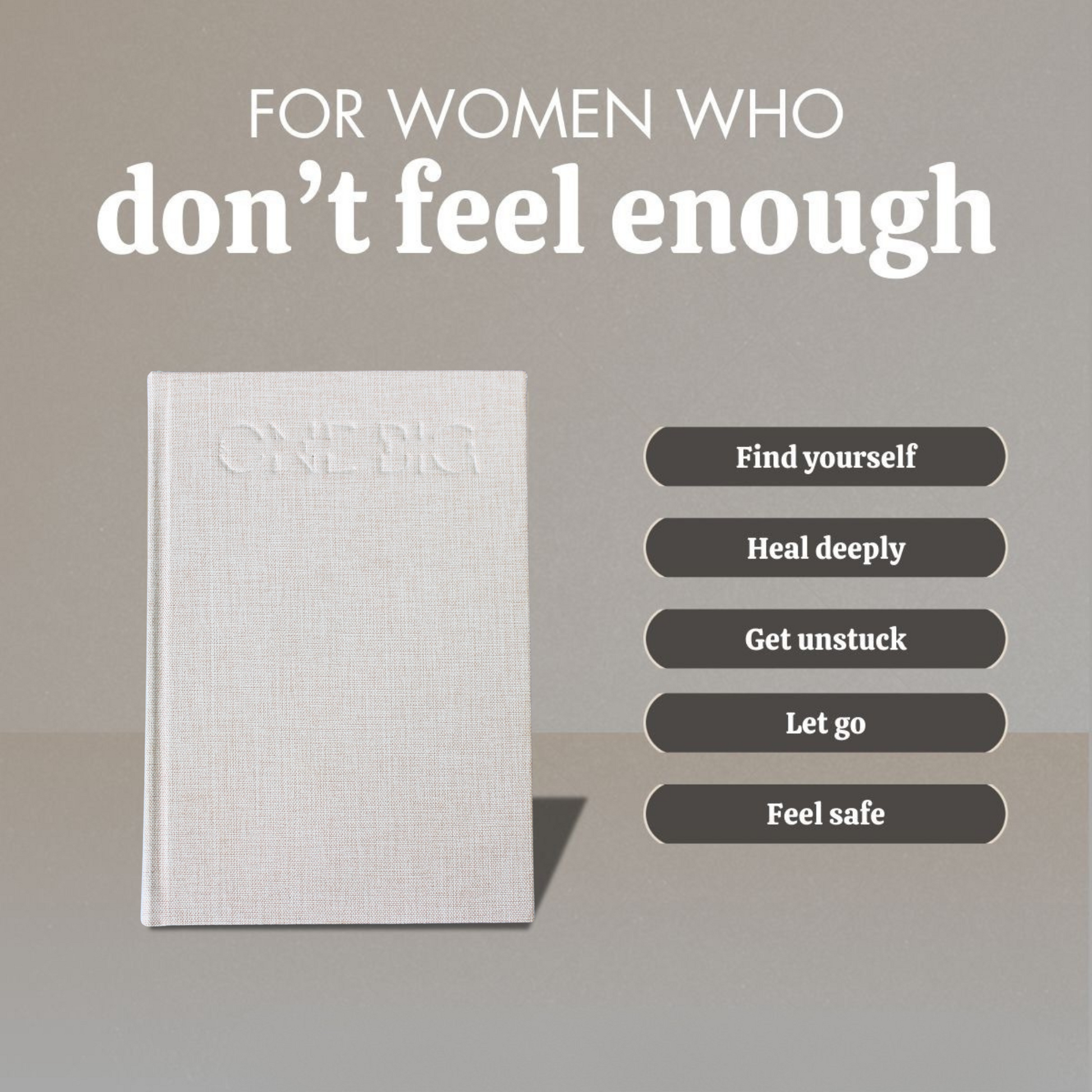 linen-bound journal with guided prompts for taking big steps in life