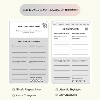 interactive daily gratitude journal with space for reflection