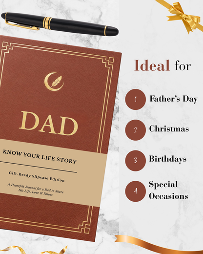 Dad's Life Story Journal Hardcover with Slipcase