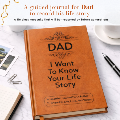Dad I Want to Know Your Life Story Journal Hardcover, Guided Memory Book for Dad, Fathers Day Birthday Christmas Keepsake Gift