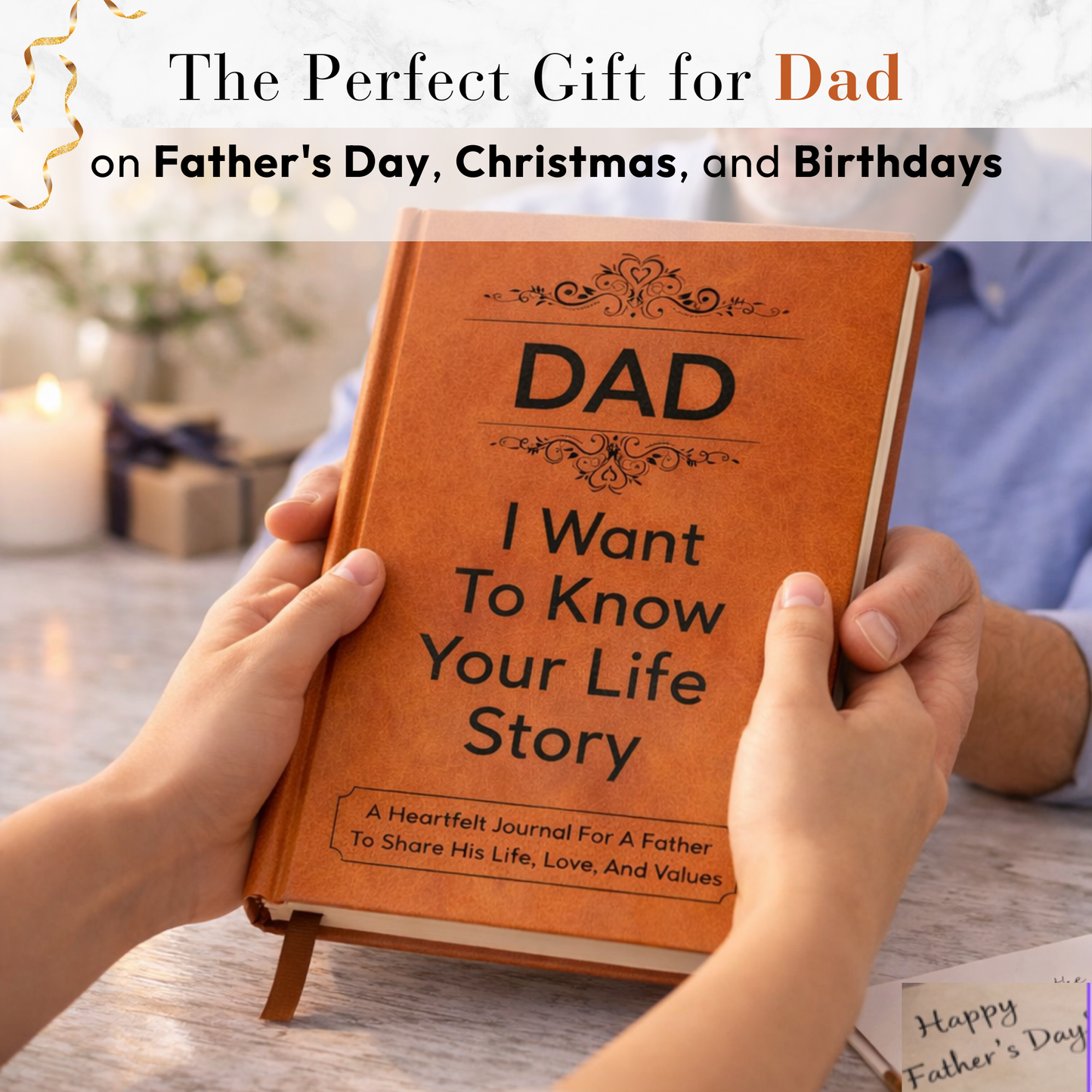 Dad I Want to Know Your Life Story Journal Hardcover, Guided Memory Book for Dad, Fathers Day Birthday Christmas Keepsake Gift