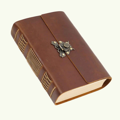 Genuine Crazy Horse Leather Journal – Handmade Vintage Notebook for Writing, Travel, and Gifts