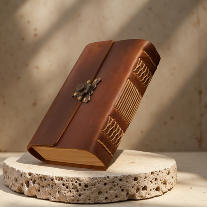 Genuine Crazy Horse Leather Journal – Handmade Vintage Notebook for Writing, Travel, and Gifts