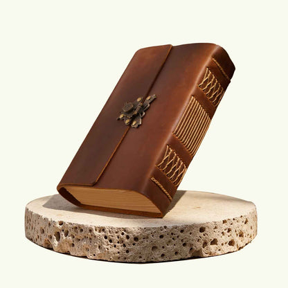 Genuine Crazy Horse Leather Journal – Handmade Vintage Notebook for Writing, Travel, and Gifts