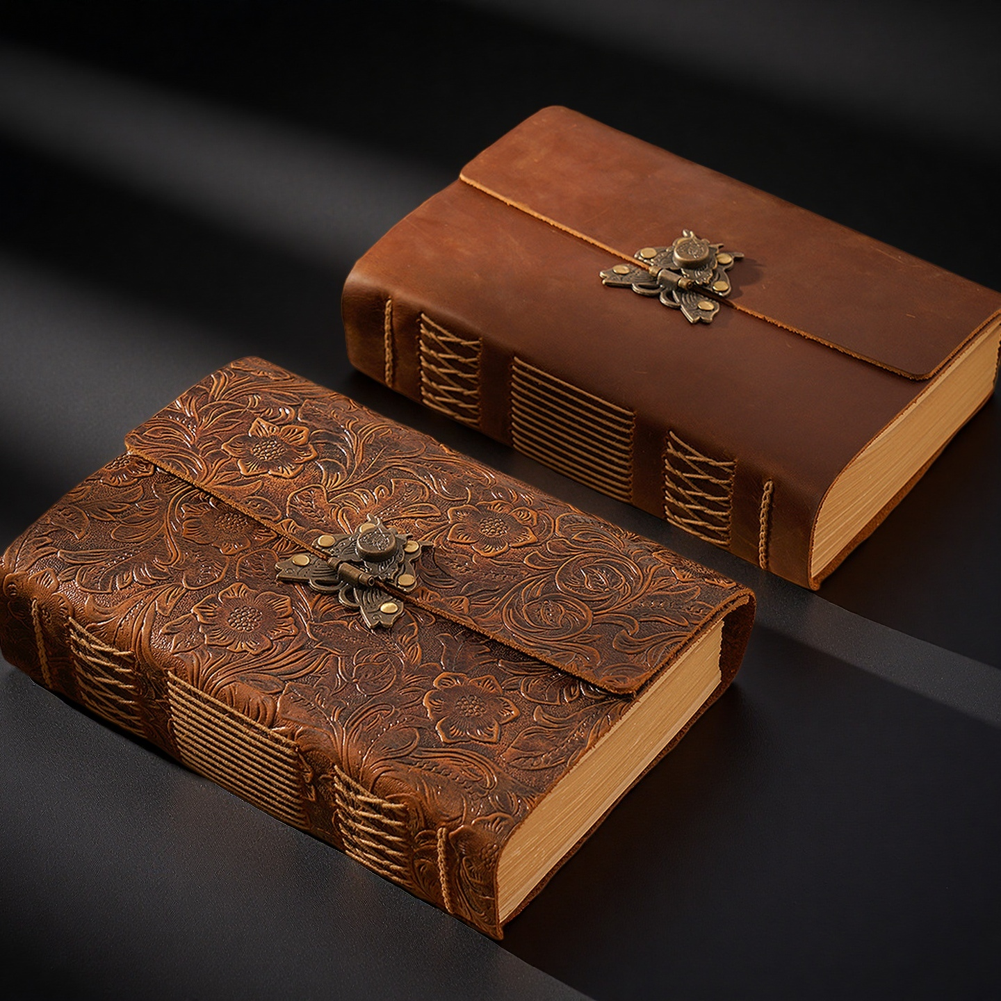 Genuine Crazy Horse Leather Journal – Handmade Vintage Notebook for Writing, Travel, and Gifts