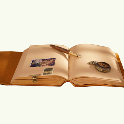 Genuine Crazy Horse Leather Journal – Handmade Vintage Notebook for Writing, Travel, and Gifts