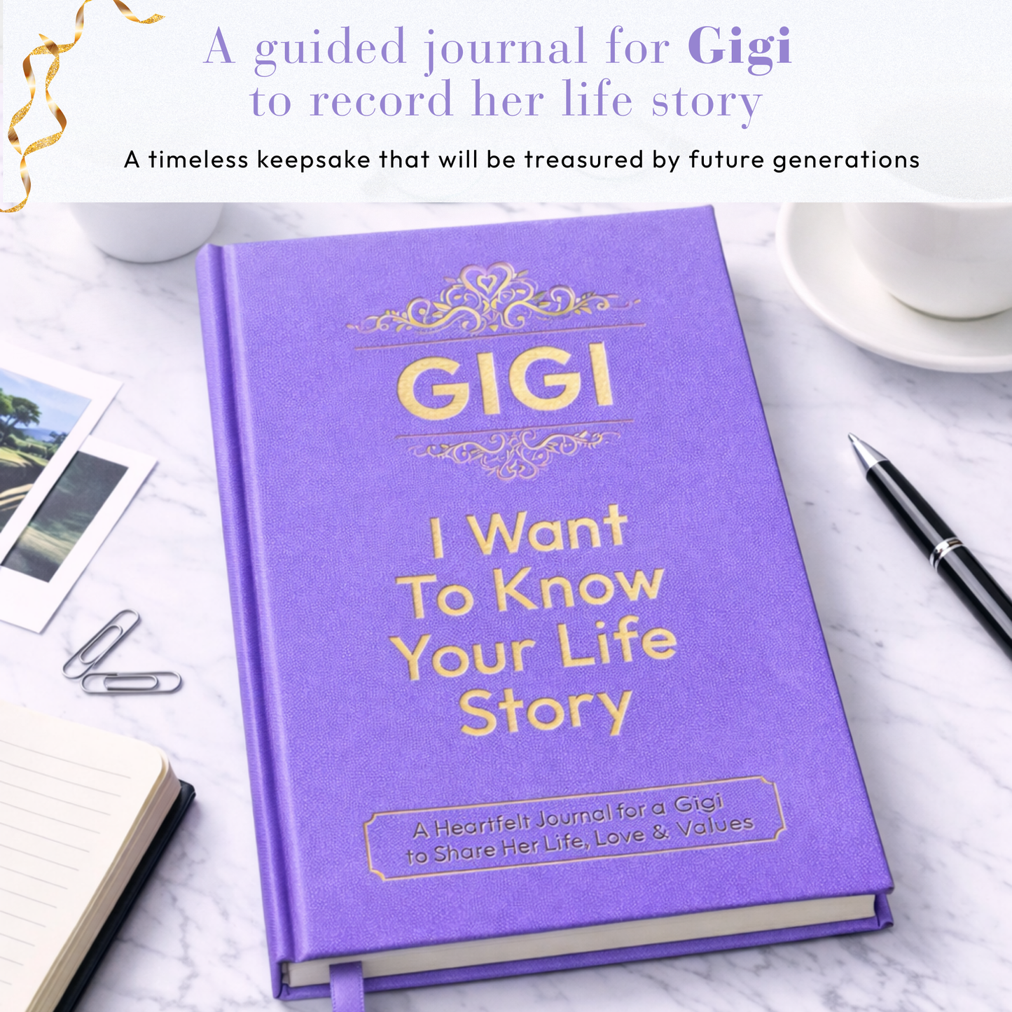 Gigi I Want to Know Your Life Story Journal Hardcover, Guided Memory Book for Gigi, Mothers Day Birthday Christmas Keepsake Gift
