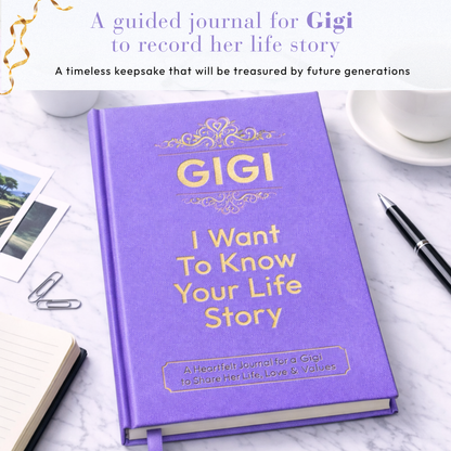 Gigi I Want to Know Your Life Story Journal Hardcover, Guided Memory Book for Gigi, Mothers Day Birthday Christmas Keepsake Gift