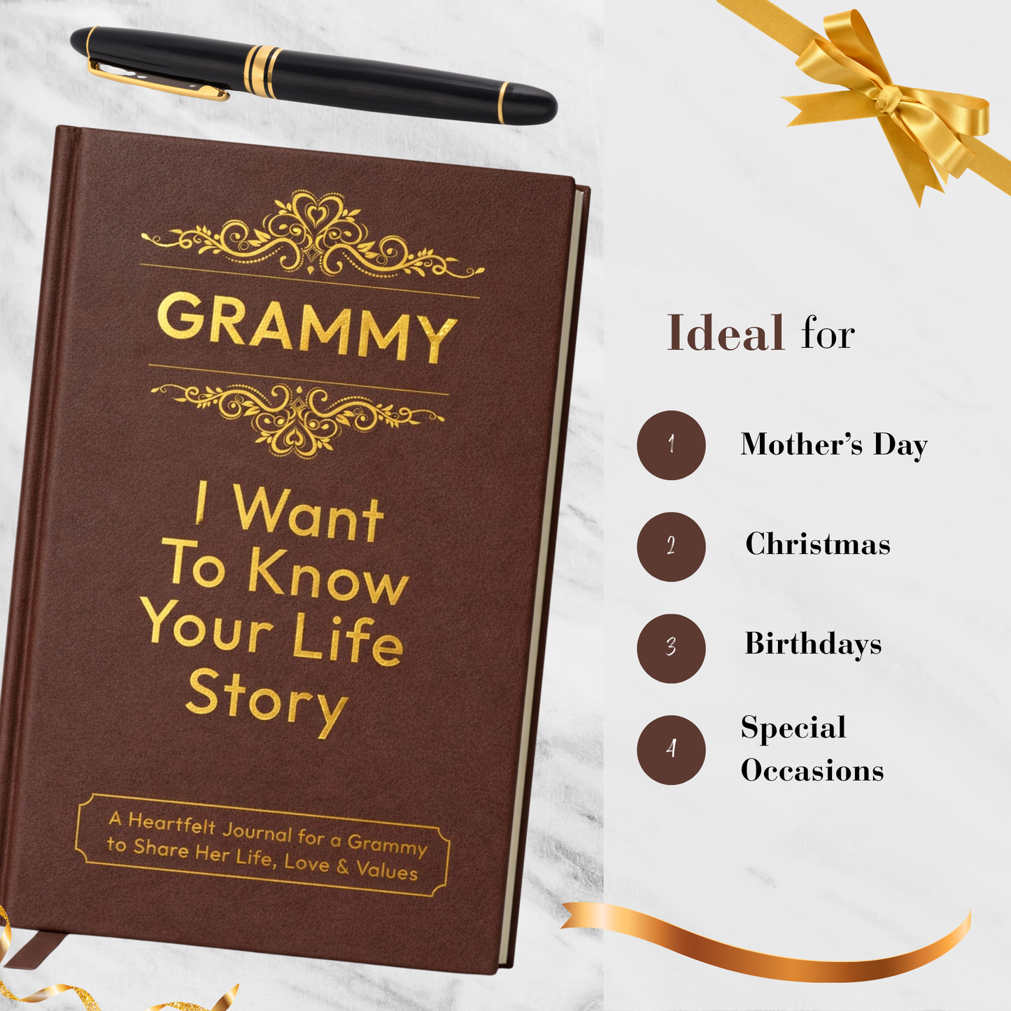 Grammy I Want to Know Your Life Story Journal Hardcover, Guided Memory Book for Grammy, Mothers Day Birthday Christmas Keepsake Gift