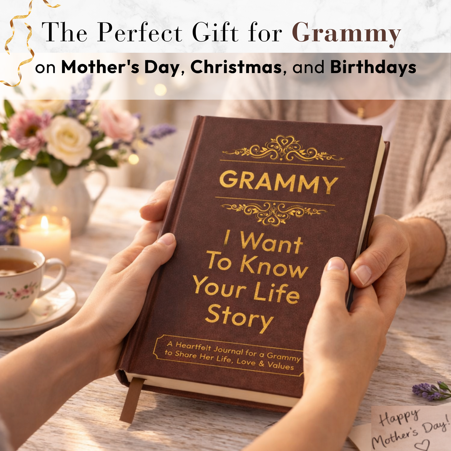 Grammy I Want to Know Your Life Story Journal Hardcover, Guided Memory Book for Grammy, Mothers Day Birthday Christmas Keepsake Gift