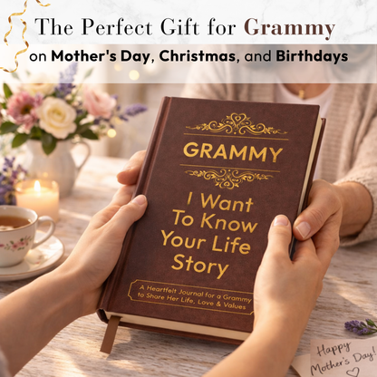 Grammy I Want to Know Your Life Story Journal Hardcover, Guided Memory Book for Grammy, Mothers Day Birthday Christmas Keepsake Gift