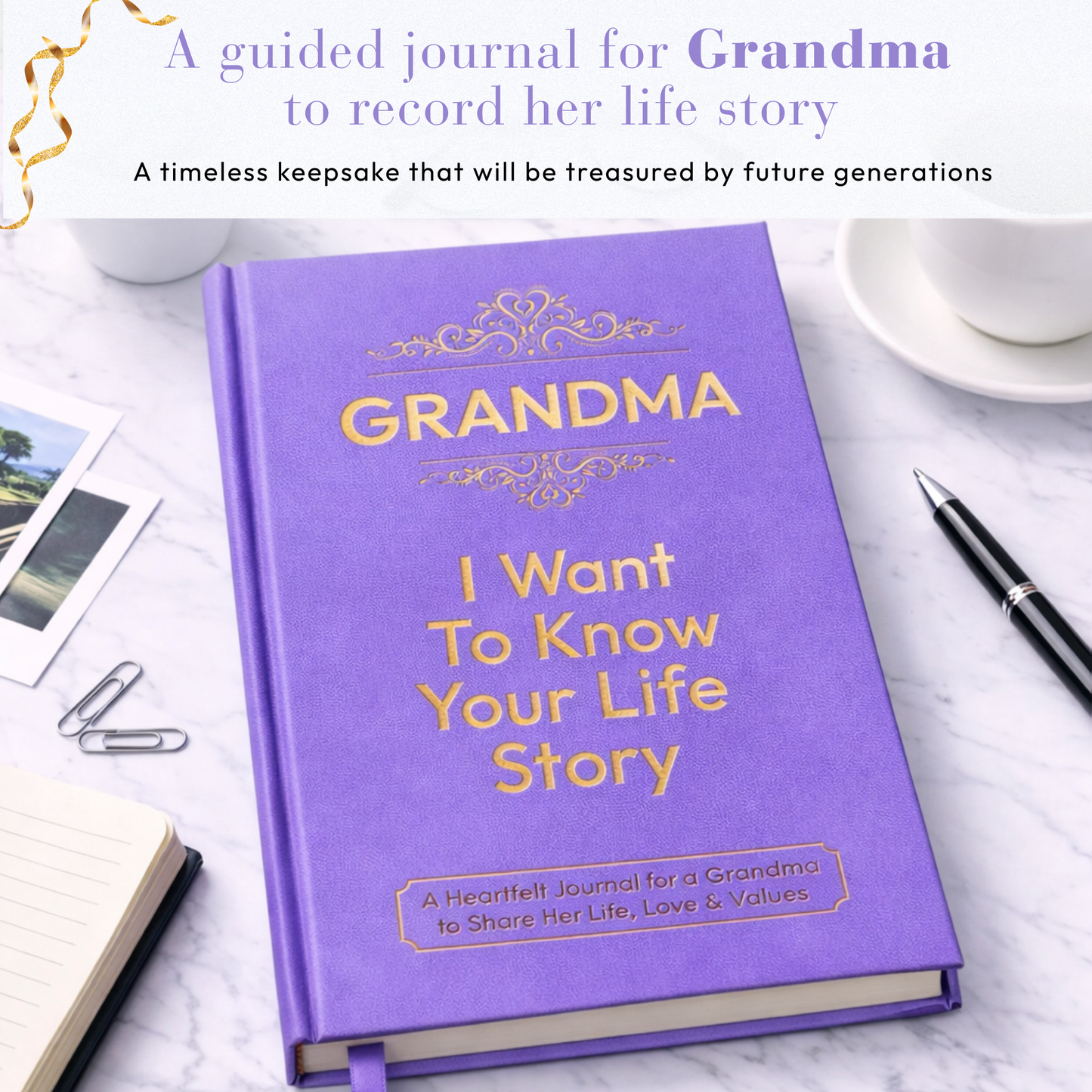 Grandma I Want to Know Your Life Story Journal Hardcover, Guided Memory Book for Grandma, Mothers Day Birthday Christmas Keepsake Gift