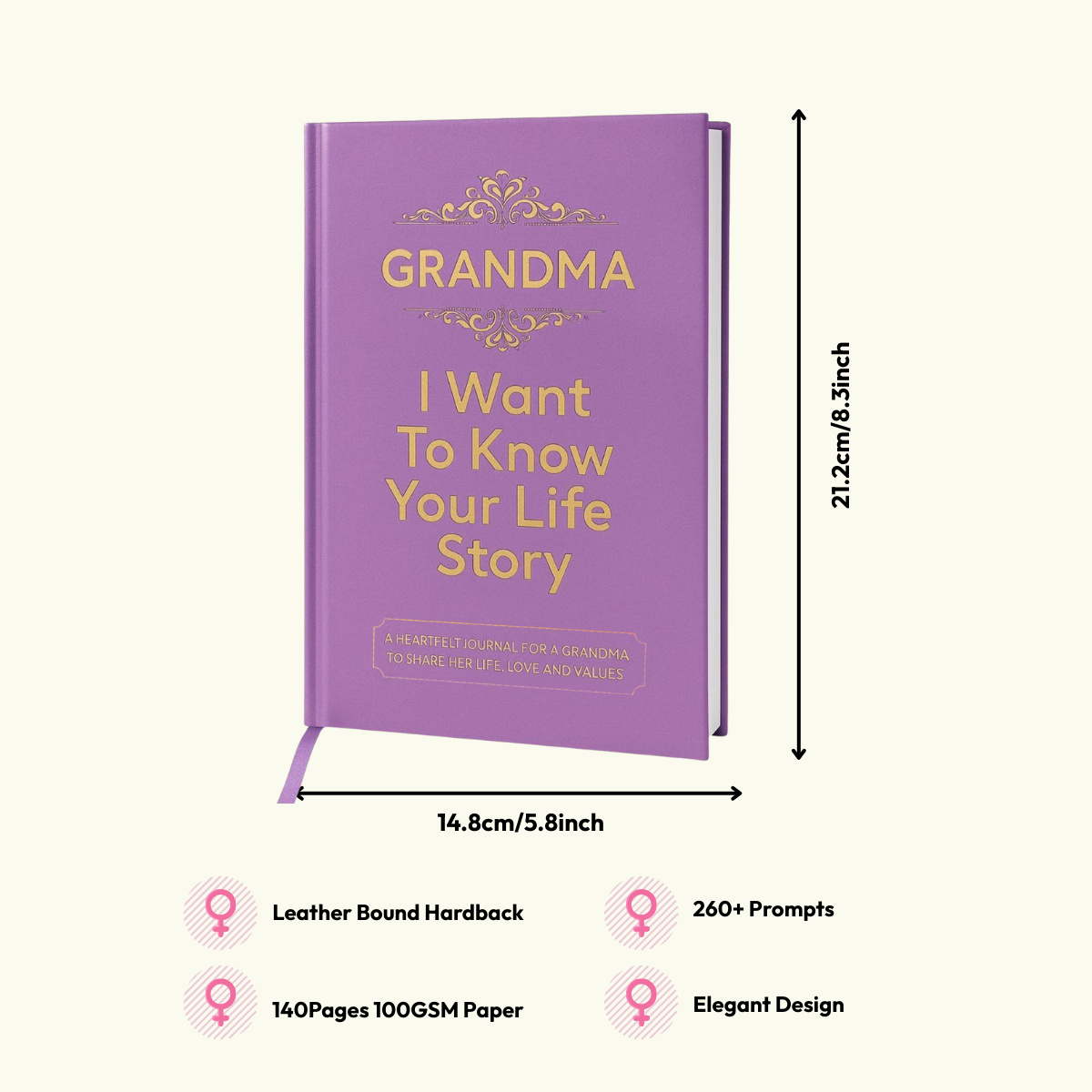 premium leather-bound journal for grandma to share her legacy
