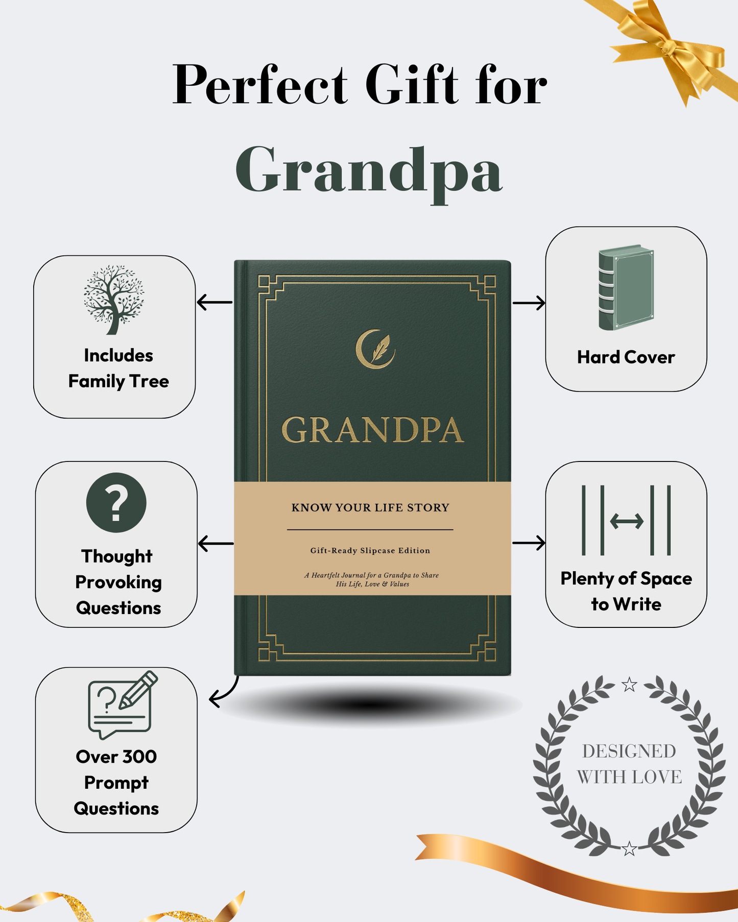 Grandpa's Life Story Journal Hardcover with Slipcase