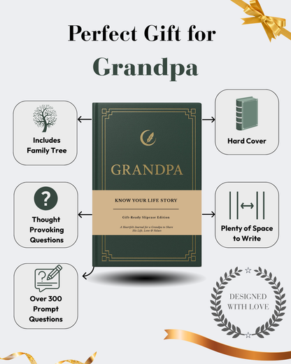 Grandpa's Life Story Journal Hardcover with Slipcase