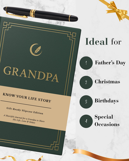 Grandpa's Life Story Journal Hardcover with Slipcase