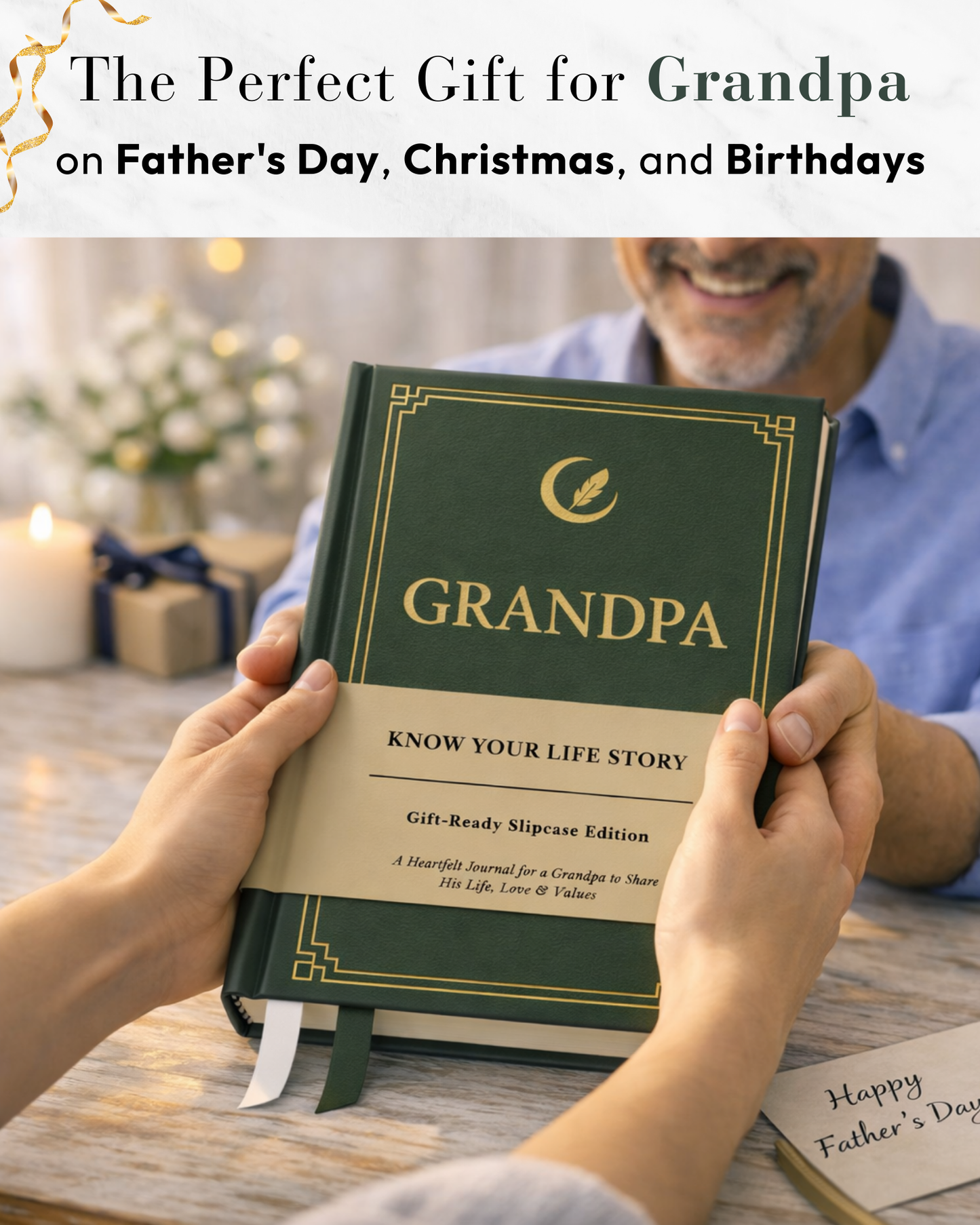 Grandpa's Life Story Journal Hardcover with Slipcase