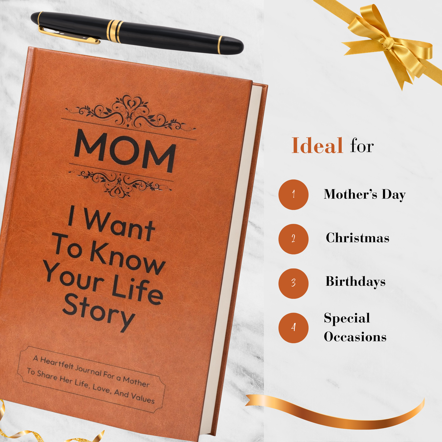 Mom I Want to Know Your Life Story Journal Hardcover, Guided Memory Book for Mom, Mothers Day Birthday Christmas Keepsake Gift