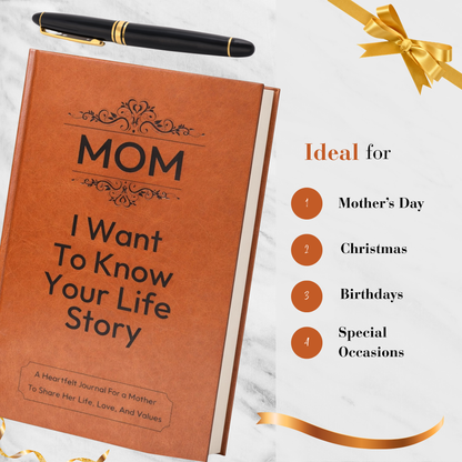 Mom I Want to Know Your Life Story Journal Hardcover, Guided Memory Book for Mom, Mothers Day Birthday Christmas Keepsake Gift