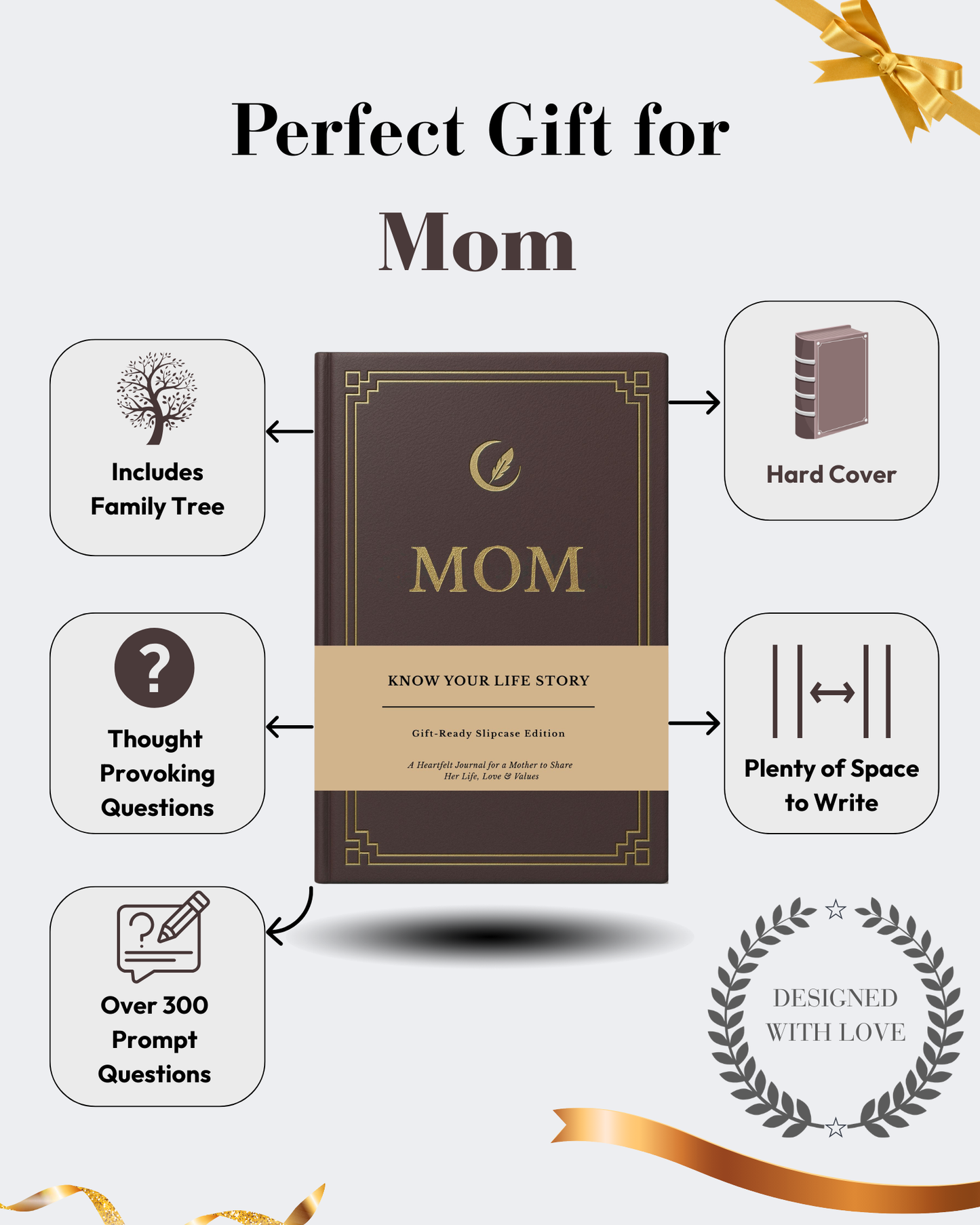 Mom's Life Story Journal Hardcover with Slipcase