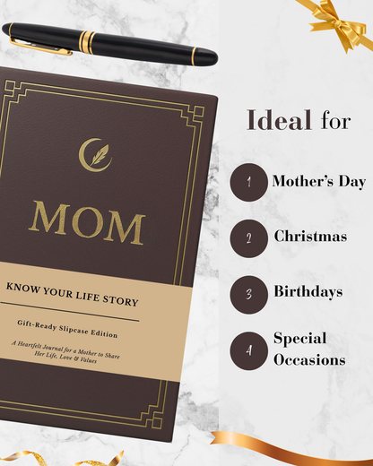 Mom's Life Story Journal Hardcover with Slipcase