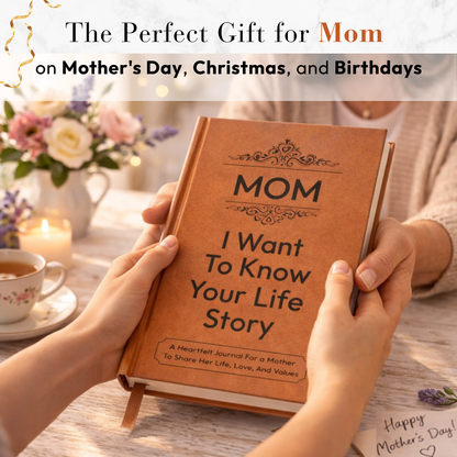 Mom I Want to Know Your Life Story Journal Hardcover, Guided Memory Book for Mom, Mothers Day Birthday Christmas Keepsake Gift