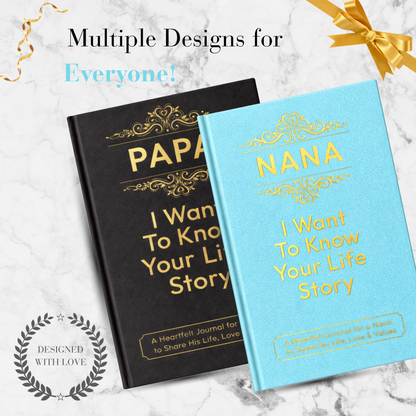 Nana I Want to Know Your Life Story Journal Hardcover, Guided Memory Book for Nana, Mothers Day Birthday Christmas Keepsake Gift