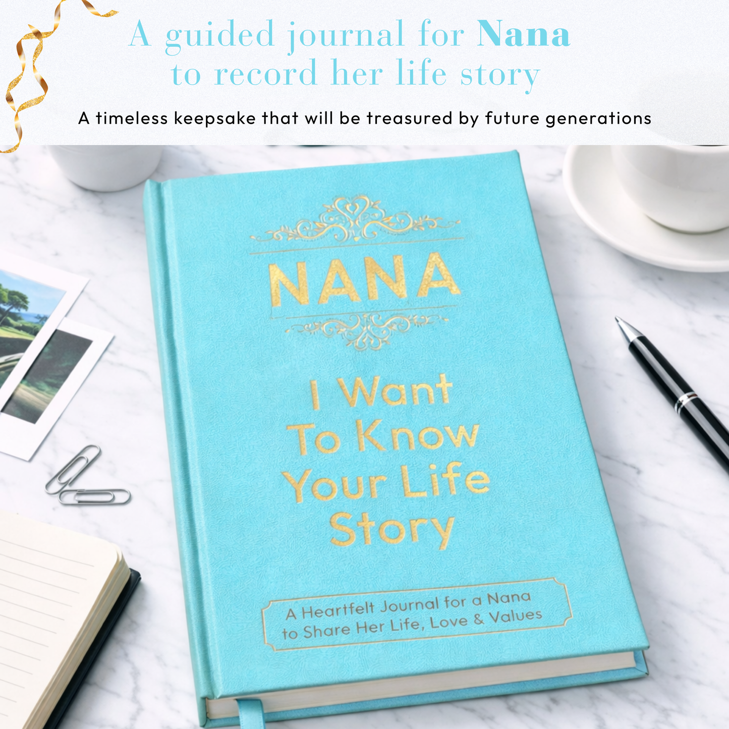 Nana I Want to Know Your Life Story Journal Hardcover, Guided Memory Book for Nana, Mothers Day Birthday Christmas Keepsake Gift