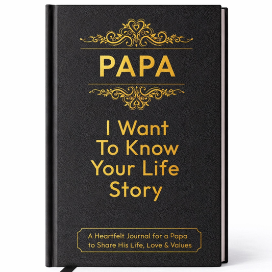 Papa I Want to Know Your Life Story Journal Hardcover, Guided Memory Book for Papa, Fathers Day Birthday Christmas Keepsake Gift
