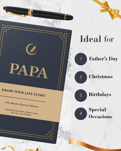 Papa's Life Story Journal Hardcover with Slipcase