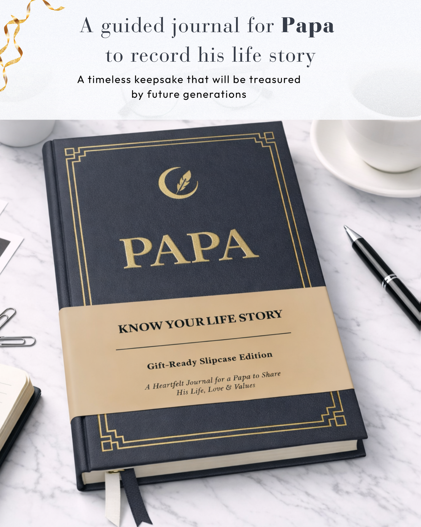 Papa's Life Story Journal Hardcover with Slipcase